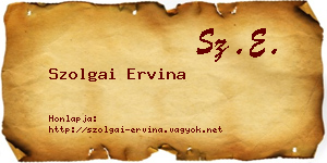 Szolgai Ervina névjegykártya